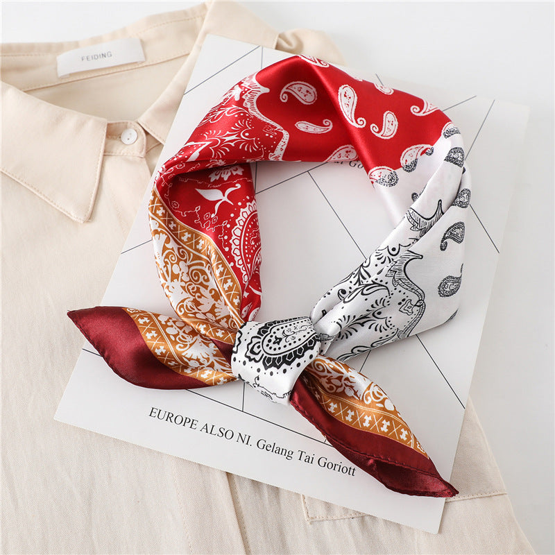 Women's New Small Square Retro Cashew Professional Scarf Women's New Small Square Retro Cashew Professional Scarf